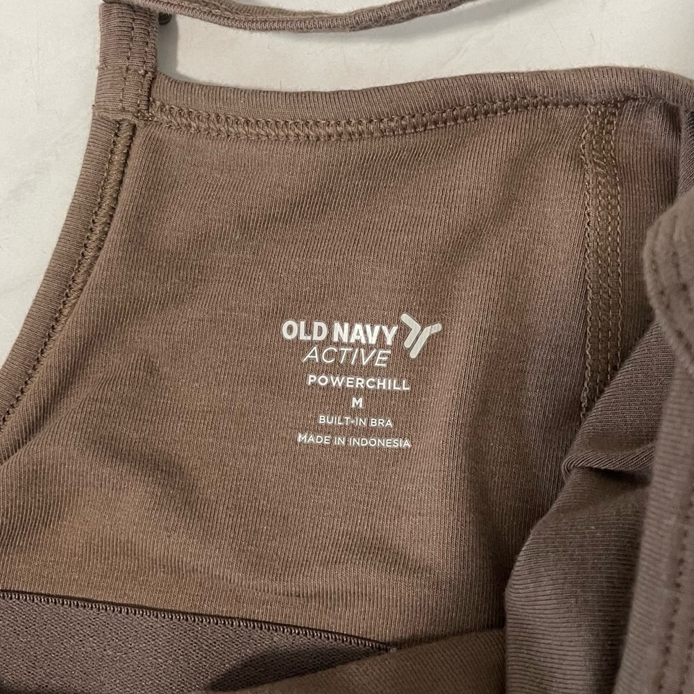 Old Navy Active Brown Powerchill Built In Bra Jumpsuit Size Medium - Picture 4 of 5
